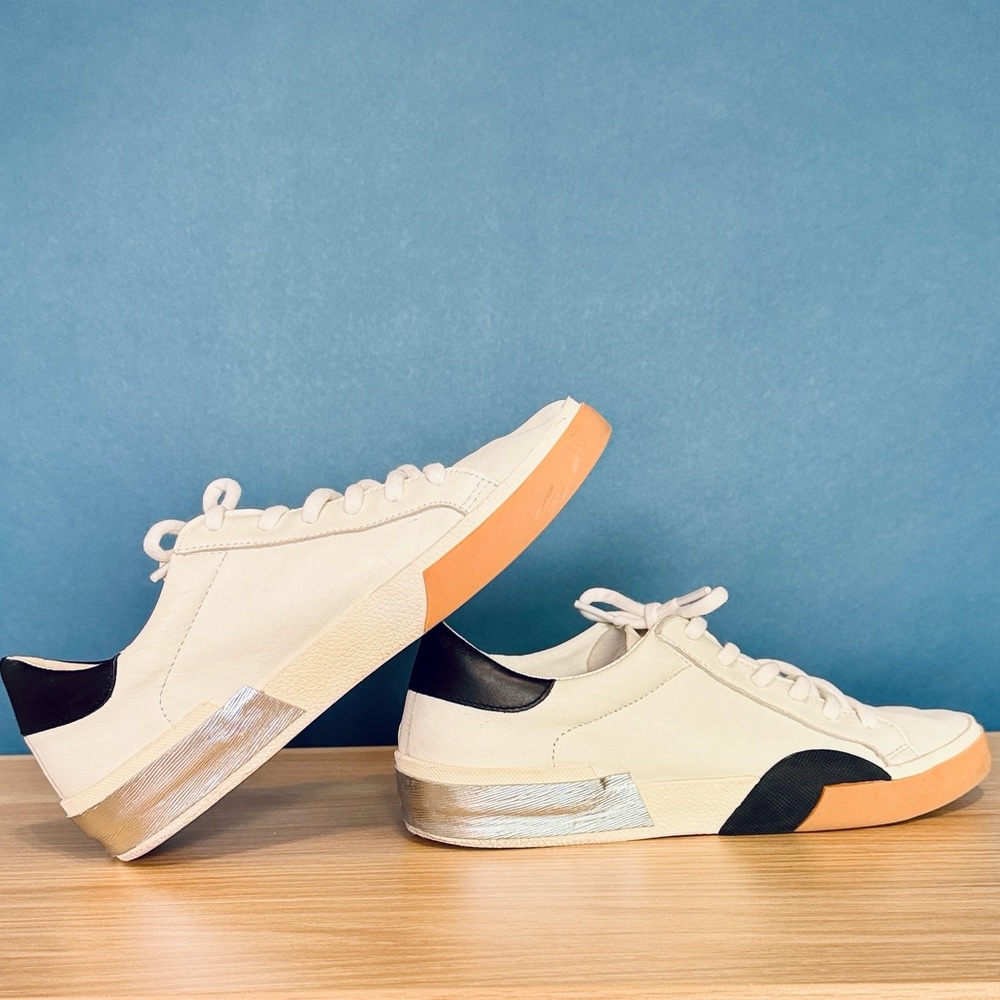 Dolce Vita Zina Sneakers in Black and White Leather